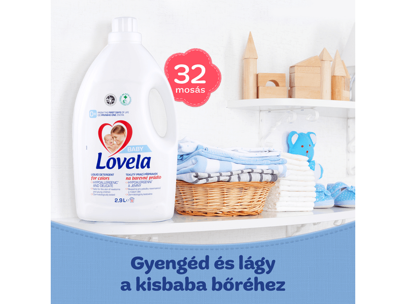 Lovela Baby folyékony mosószer színes ruhákhoz, 2,9 l