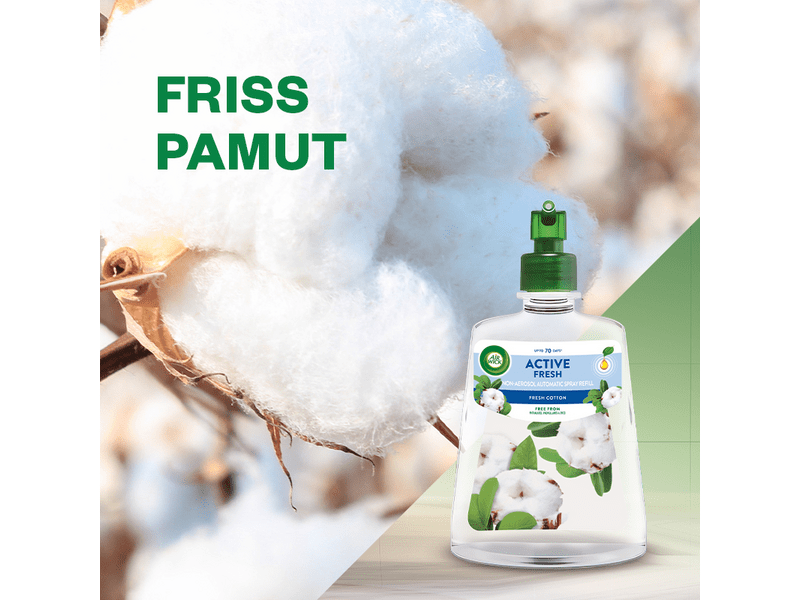 Air Wick Active Fresh légfrissítő készülék és utántöltő, Friss Pamut, 228 ml