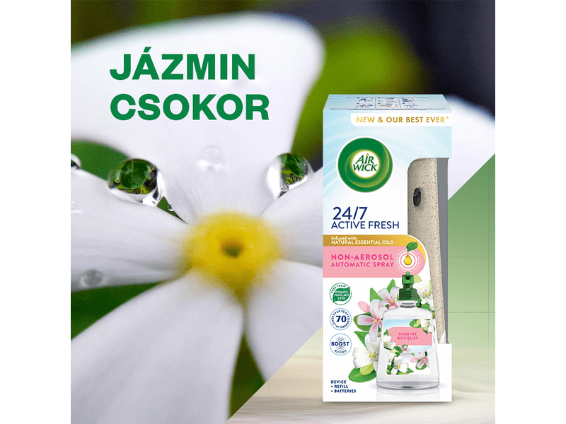 Air Wick Active Fresh légfrissítő utántöltő Jázmin csokor, 228 ml