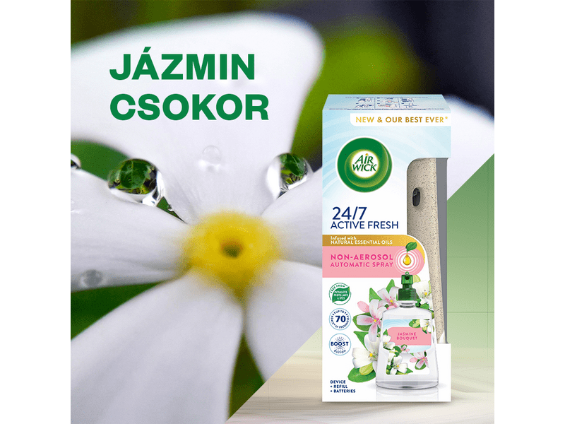 Air Wick Active Fresh készülék és utántöltő, jázmin csokor, 228 ml
