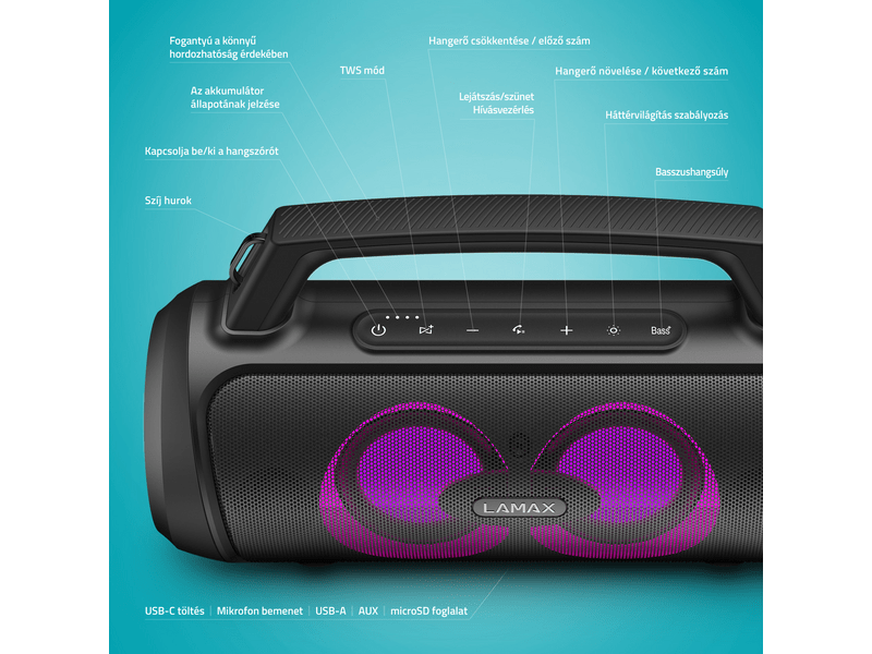 LAMAX PartyGo1 Bluetooth hangszóró