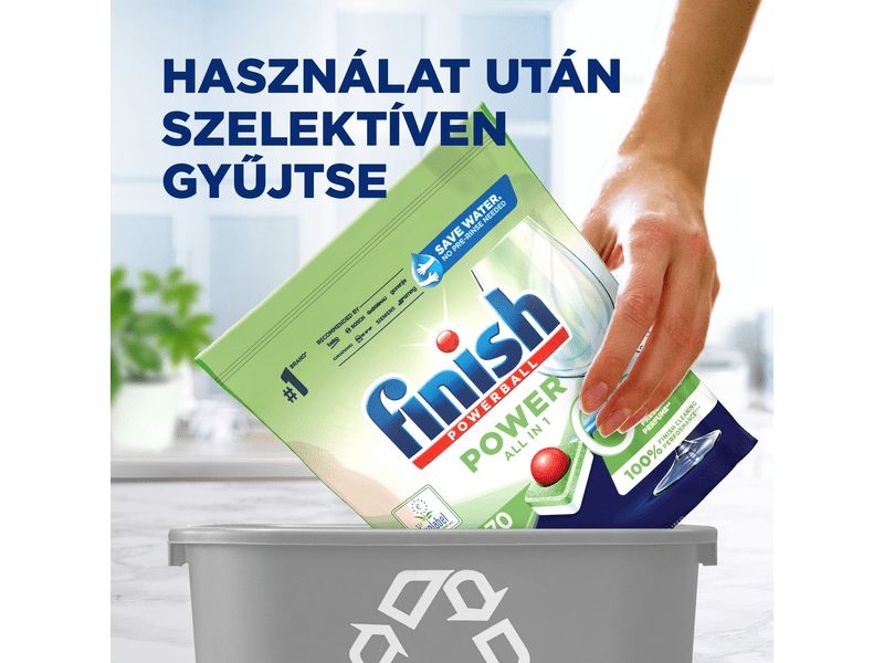 Finish Green Power 0% All in 1 mosogatógép tabletta, 70 db