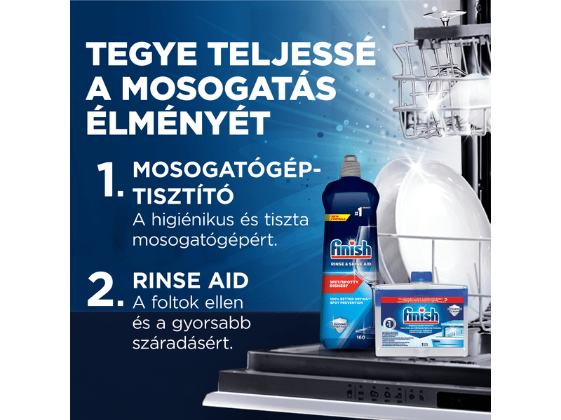 Finish Mosogatógép-tisztító folyadék, Regular, 2x250 ml