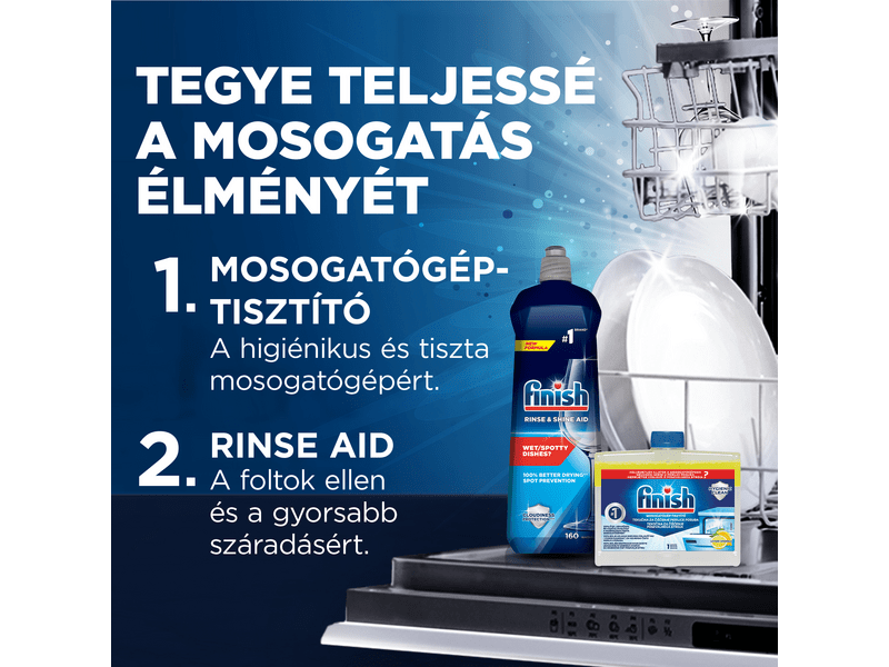 Finish Mosogatógép-tisztító folyadék, Citrom, 2x250 ml