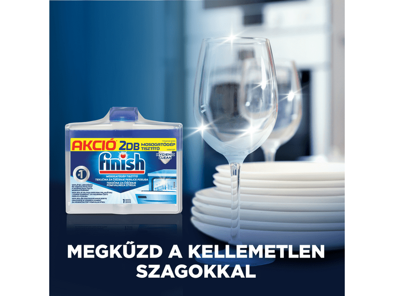 Finish Mosogatógép-tisztító folyadék, Regular, 2x250 ml