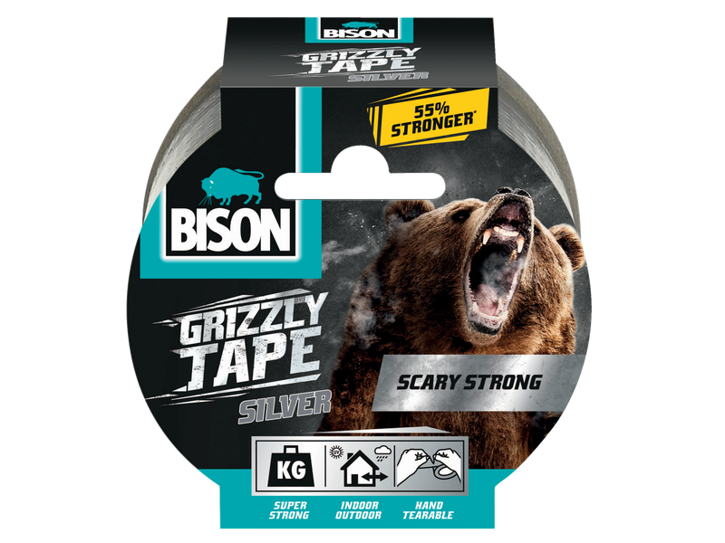 Bison Grizzly Tape 10m ragasztószalag, ezüst (B12497)