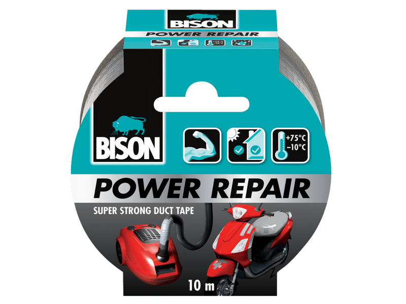 Bison Power Repair szöveterősített ragasztószalag 10m, szürke (B12507)