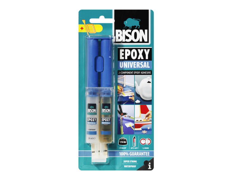 Bison Univerzális két komponensű epoxy ragasztó, 24 ml (B05437)