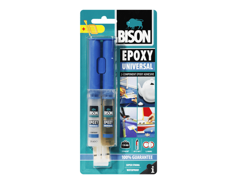 Bison Univerzális két komponensű epoxy ragasztó, 24 ml (B05437)