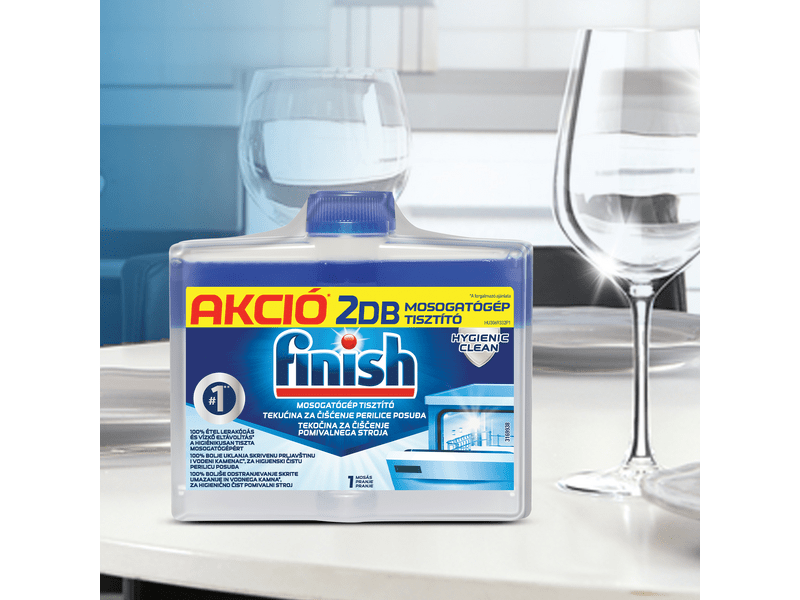 Finish Mosogatógép-tisztító folyadék, Regular, 2x250 ml