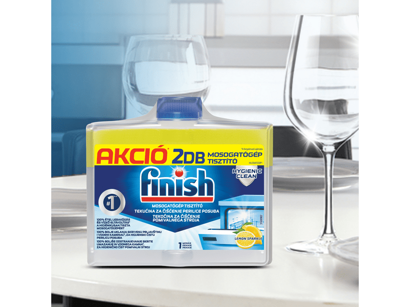 Finish Mosogatógép-tisztító folyadék, Citrom, 2x250 ml