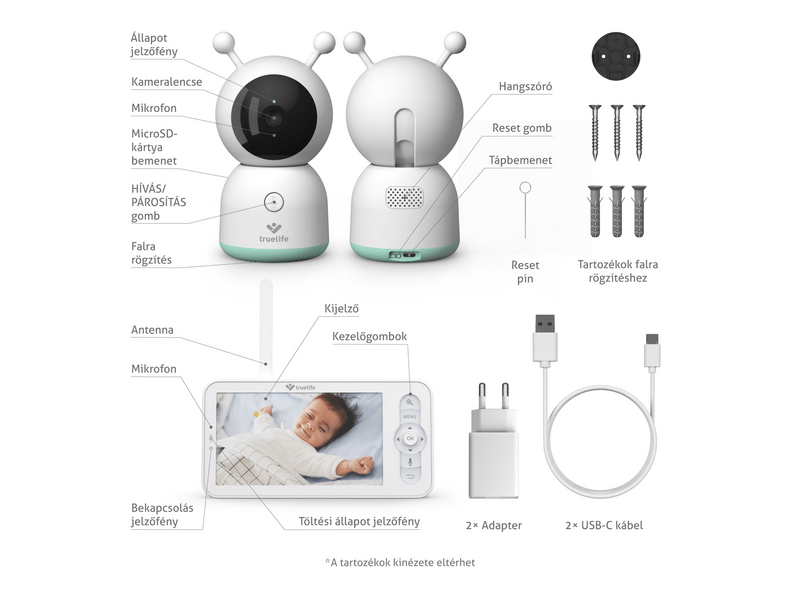 TrueLife NannyCam R7 Dual Smart USB-C Kamerás gyermekfigyelő