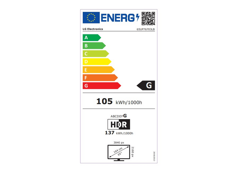 LG 65'' (164 cm) 4K HDR Smart UHD TV 65UP76703LB