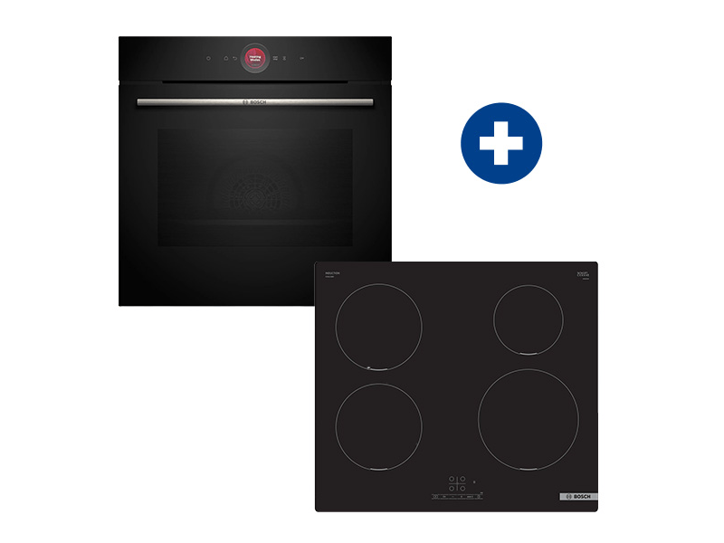 Bosch HBG7741B1 Beépíthető sütő + Bosch PUE611BB5E Beépíthető indukciós főzőlap