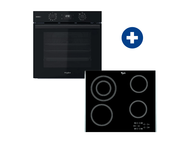 Whirlpool OMSR58RU1SB Beépíthető sütő + Whirlpool AKT 8130/LX Beépíthető kerámia főzőlap
