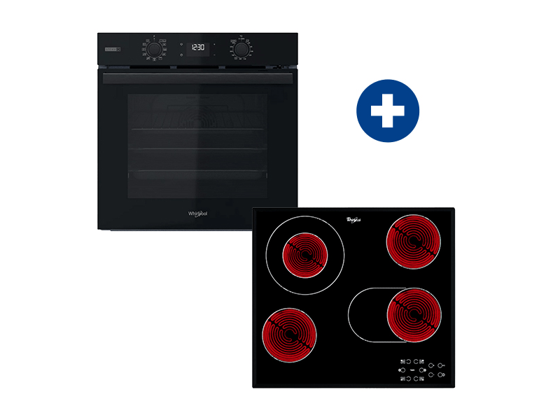 Whirlpool OMSR58RU1SB Beépíthető sütő + Whirlpool AKT 8190/BA Beépíthető kerámia főzőlap