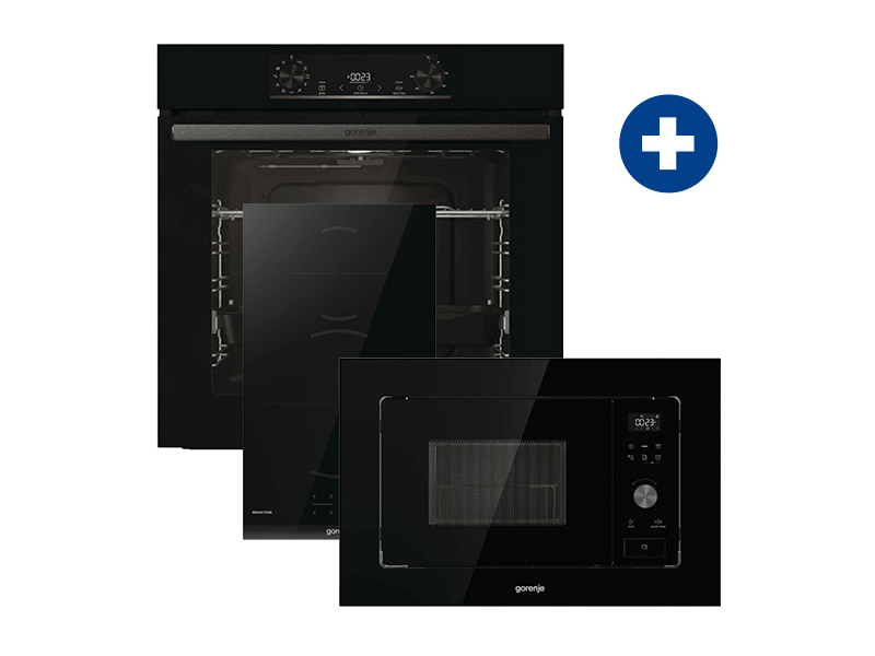 Gorenje BO6735E05B Beépíthető sütő+Gorenje GI3201BC Beépíthető indukciós főzőlap+Gorenje BM201AG1BG Beépíthető mikrohullámú sütő