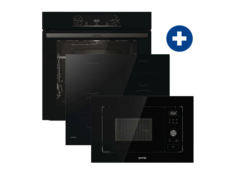 Gorenje BO6735E05B Beépíthető sütő+Gorenje GI601FMC Indukciós főzőlap+Gorenje BM201AG1BG Beépíthető mikrohullámú sütő