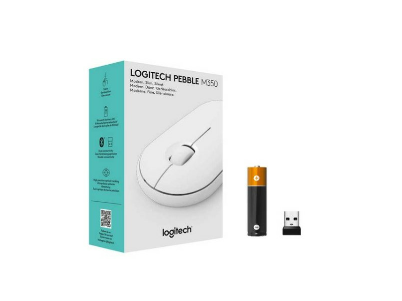 Logitech Pebble M350 WL MSE WH Vezeték nélküli egér, Fehér