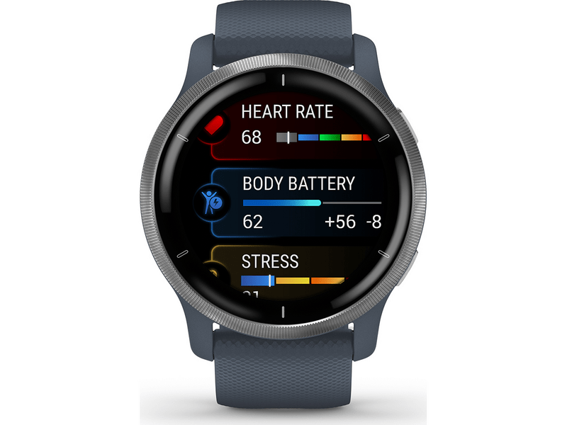 Garmin Venu 2 Okosóra, gránitkék/ezüst (010-02430-10)