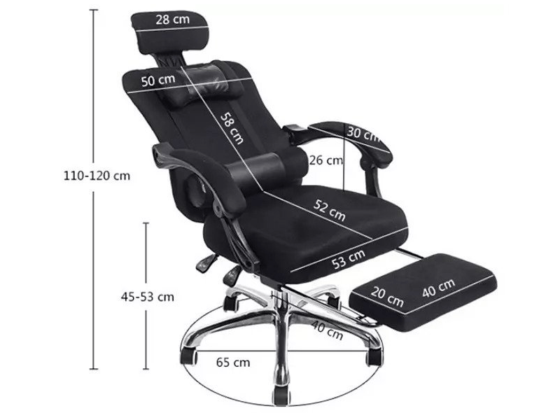 Bemada BMD1101 Irodai forgószék lábtartóval, fekete