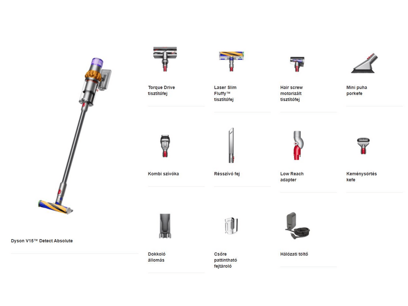 Dyson V15 Detect Absolute Vezeték nélküli porszívó