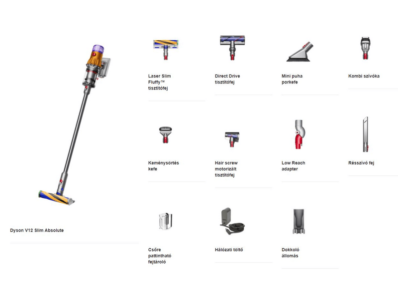 Dyson V12 Slim Absolute Vezeték nélküli porszívó