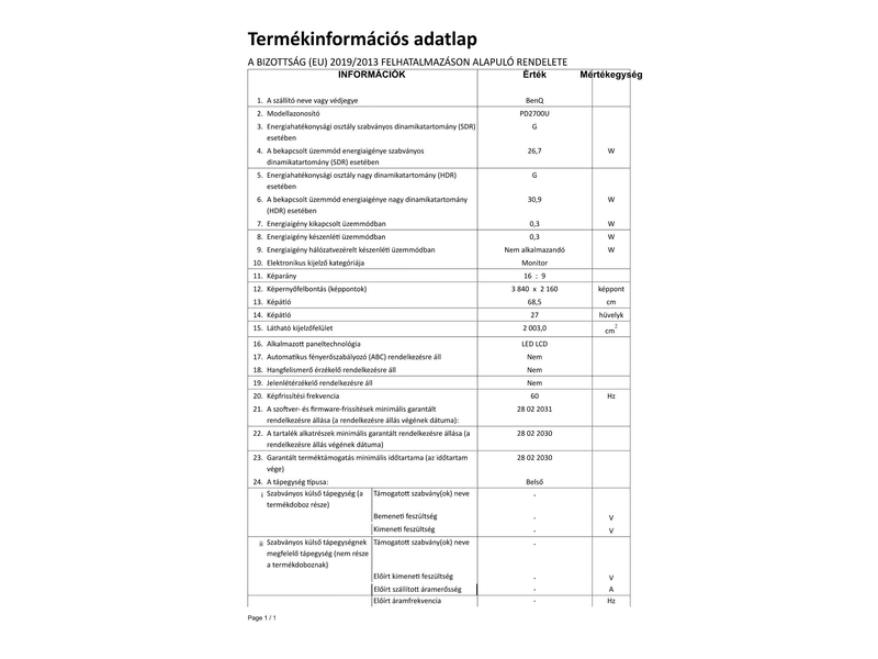 BenQ PD2700U (9H.LHVLB.QPE) 27