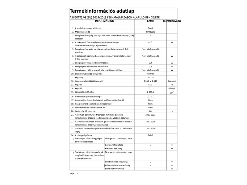 BenQ PD3200Q (9H.LFALA.TPE) 32