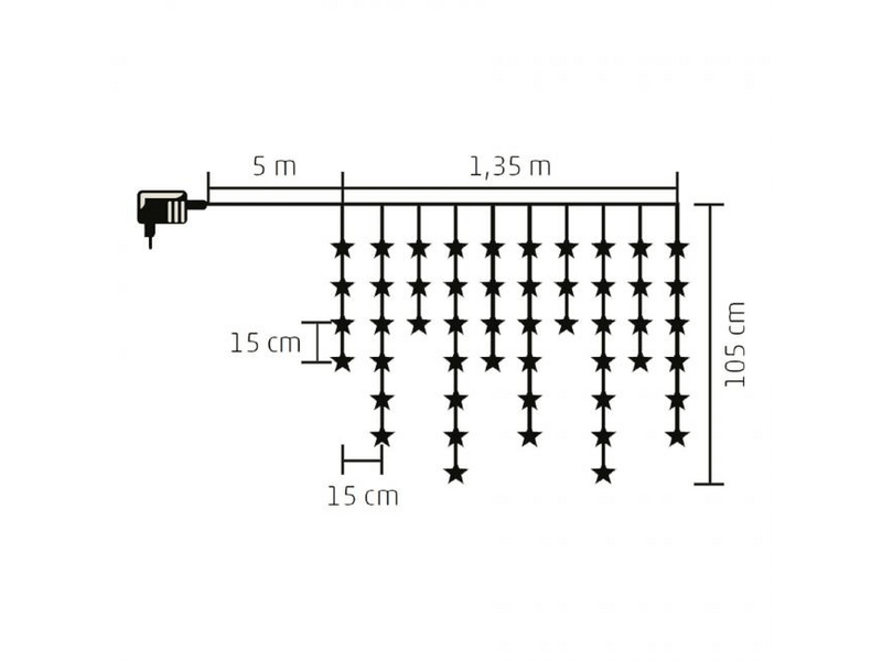 Home KAF 50L/WW LED-es csillag fényfüggöny, melegfehér