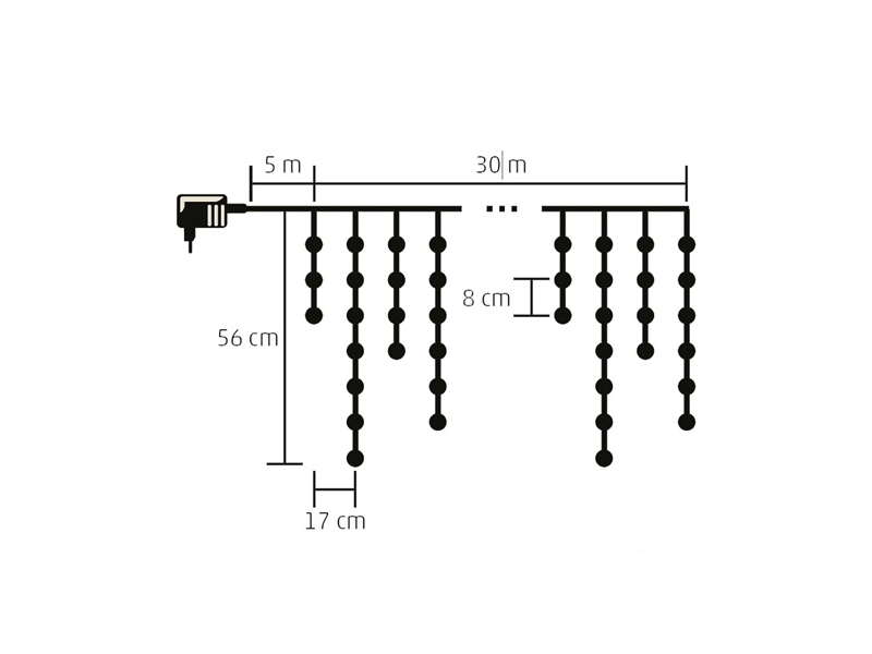 Home KKF 908/WW LED-es jégcsap fényfüggöny, melegfehér
