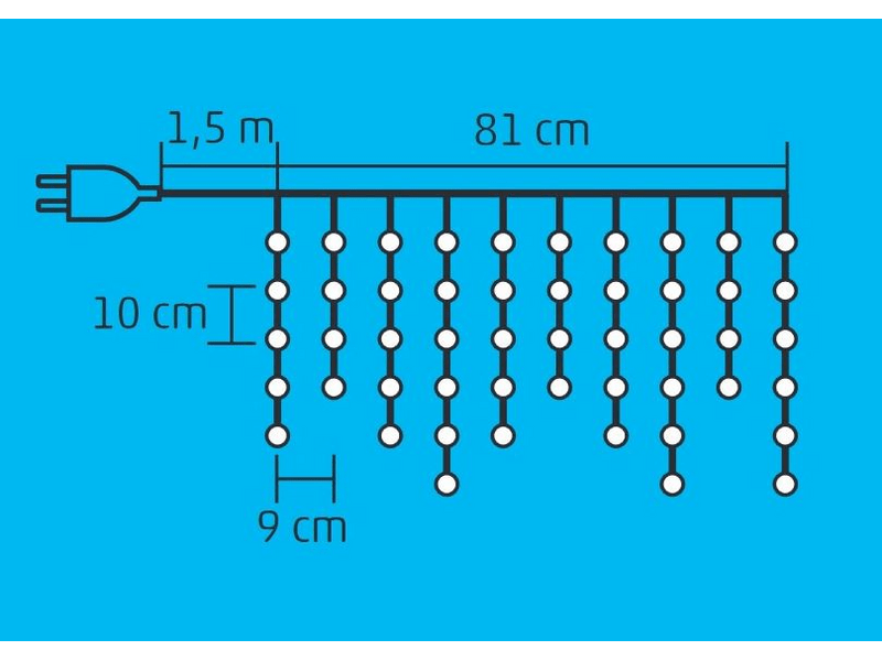 Home KAF50CLED/WH LED-es jégcsap fényfüggöny
