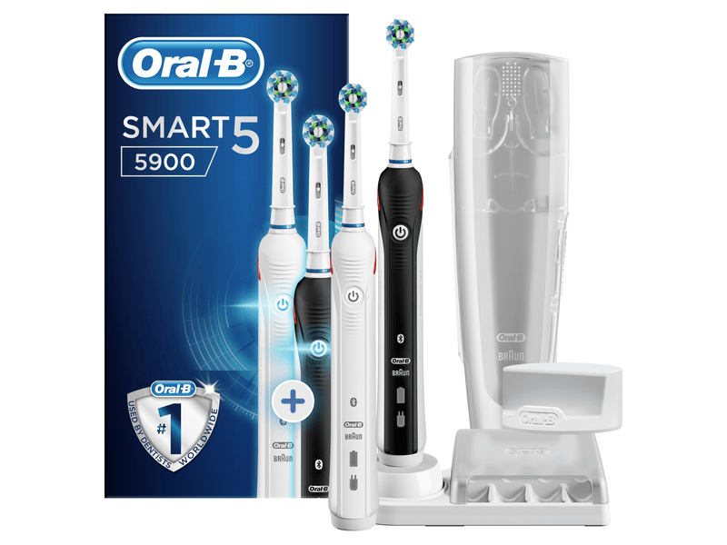 Oral-B SMART 5 5900 Elektromos fogkefe Cross Action fejjel, fekete és fehér