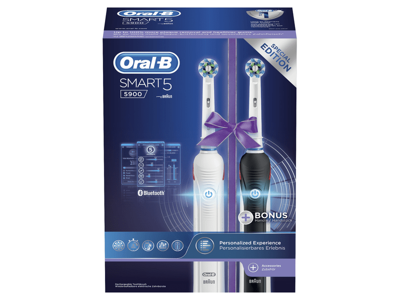 Oral-B SMART 5 5900 Elektromos fogkefe Cross Action fejjel, fekete és fehér