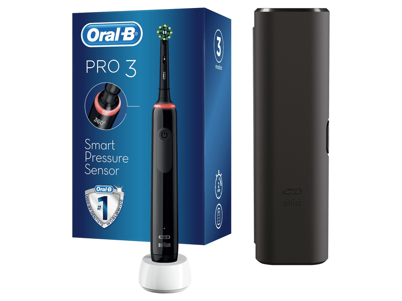 Oral-B PRO3 3500 Elektromos fogkefe Cross Action fejjel, fekete