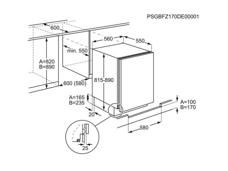 Electrolux LXB2AF82S Beépíthető hűtőszekrény