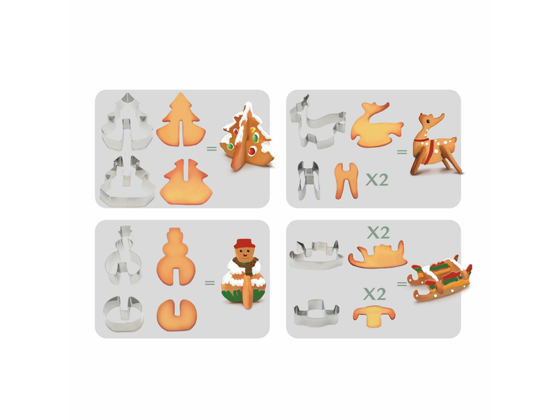 Family 55990B 3D Sütikiszúró forma, fenyőfa és hóember