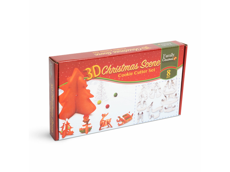 Family 55990B 3D Sütikiszúró forma, fenyőfa és hóember