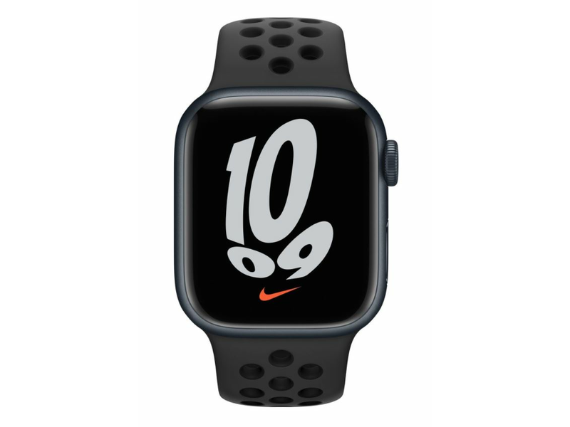 Apple Watch Series 7 Okosóra, 41mm, Nike szíj, Éjfekete (MKN43HC/A)