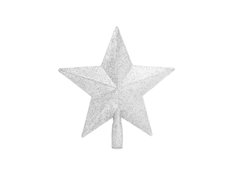 Family 58065B Csillag alakú karácsonyfa csúcsdísz, ezüst