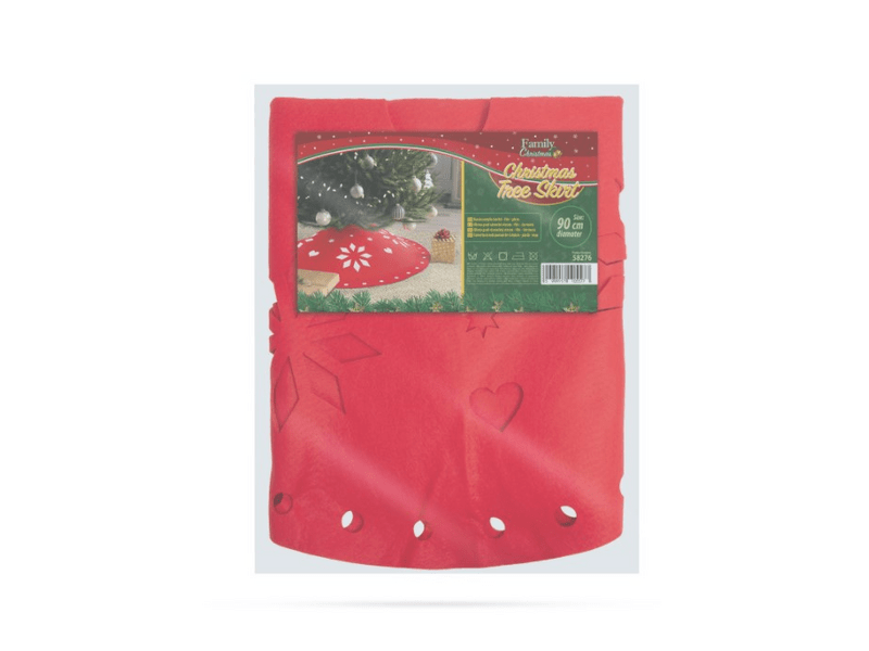 Karácsonyfa alá terítő, 90 cm x 3 mm, Piros (58276)