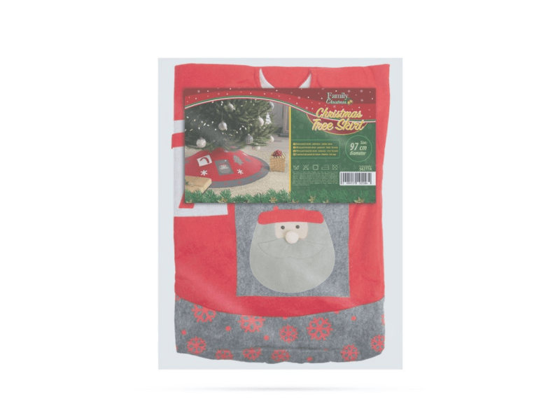 Family Karácsonyfa alá terítő, 97 cm, Szürke / piros (58277A)