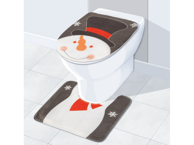 Family božićni ukras WC školjke, s uzorkom snjegovića (58281B)