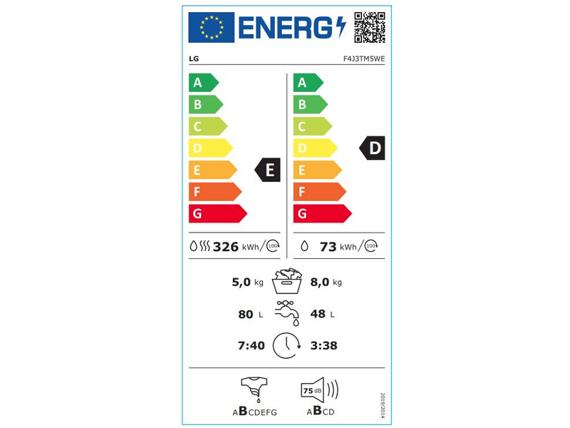 LG F4J3TM5WE Mosó-szárítógép