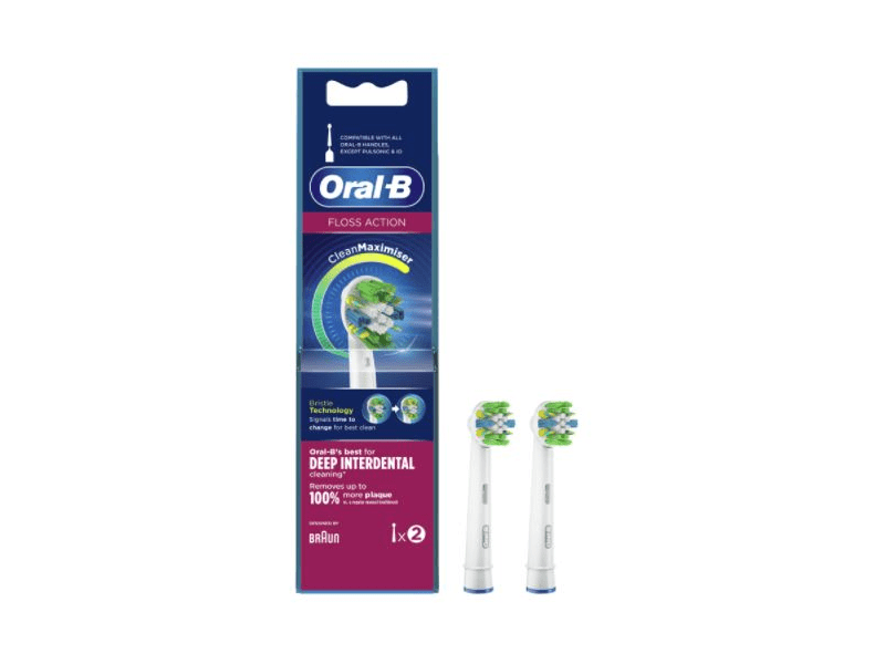 Oral-B EB25-2 Floss Action pótfej, 2 db, fehér