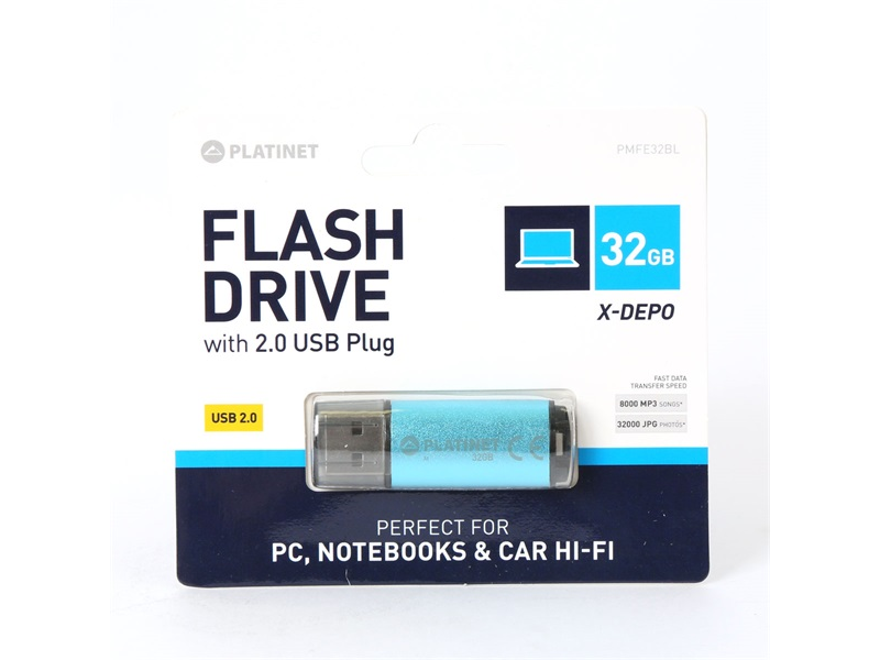 Platinet PMFE32BL X-Depo 32 GB Pendrive, kék