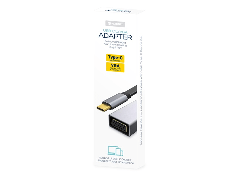 Platinet PMMA9089 USB-C – VGA adapter