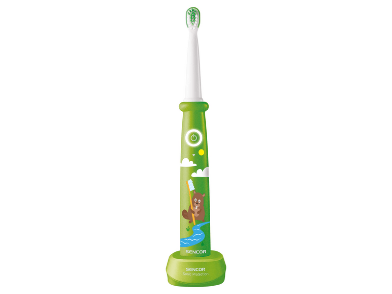 Sencor SOC 0912GR Elektromos szónikus gyerekfogkefe, zöld