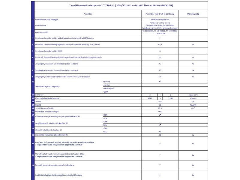 Panasonic TX-50HX810E 4K Ultra HD LED Smart Tv