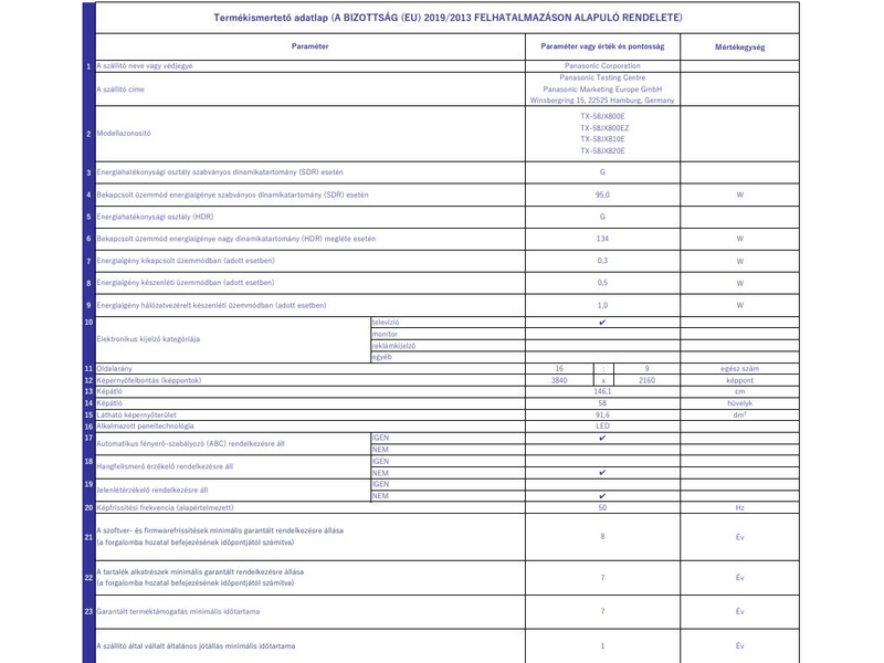 Panasonic TX-58JX800E 58